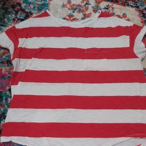 Old Navy Red and White Striped Tee